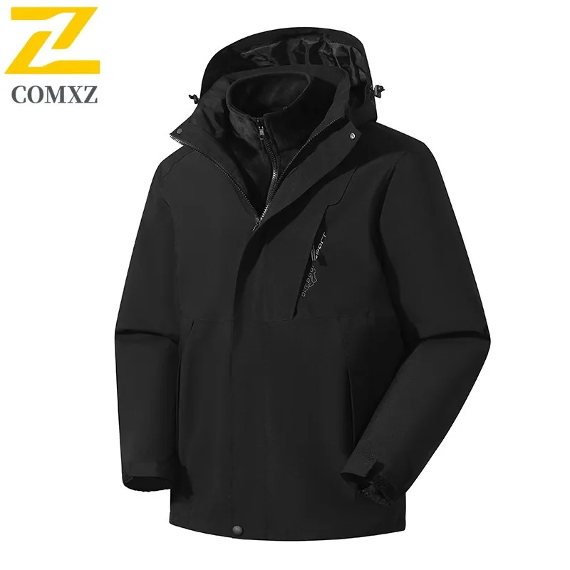 COMXZ Hooded Fashion 2025 Jacket for Men Outdoor Hike Thick Warm Parka All-Purpose Everyday Use Cozy Winter Windbreaker