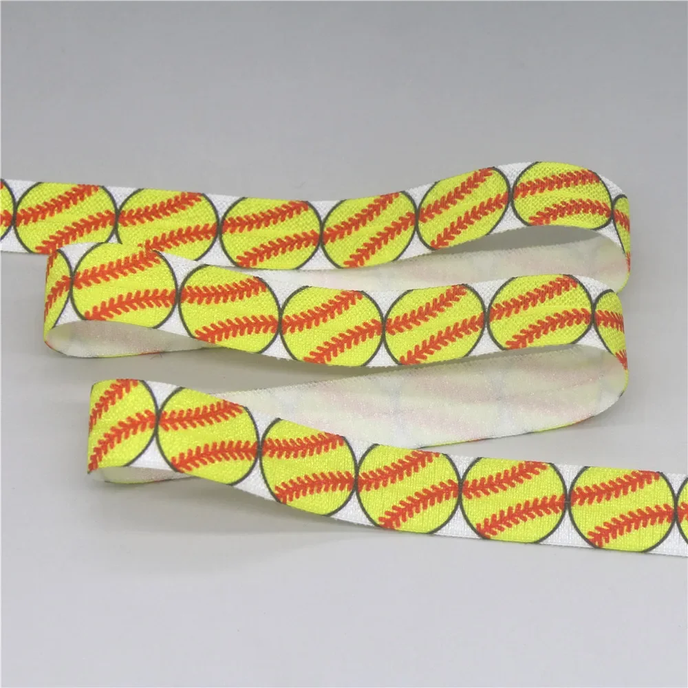 

DUWES 5/8 дюйма, 50 ярдов, бейсбольный принт, эластичная лента для стрейч-ленты, Аксессуары для рукоделия, шитья своими руками D2426