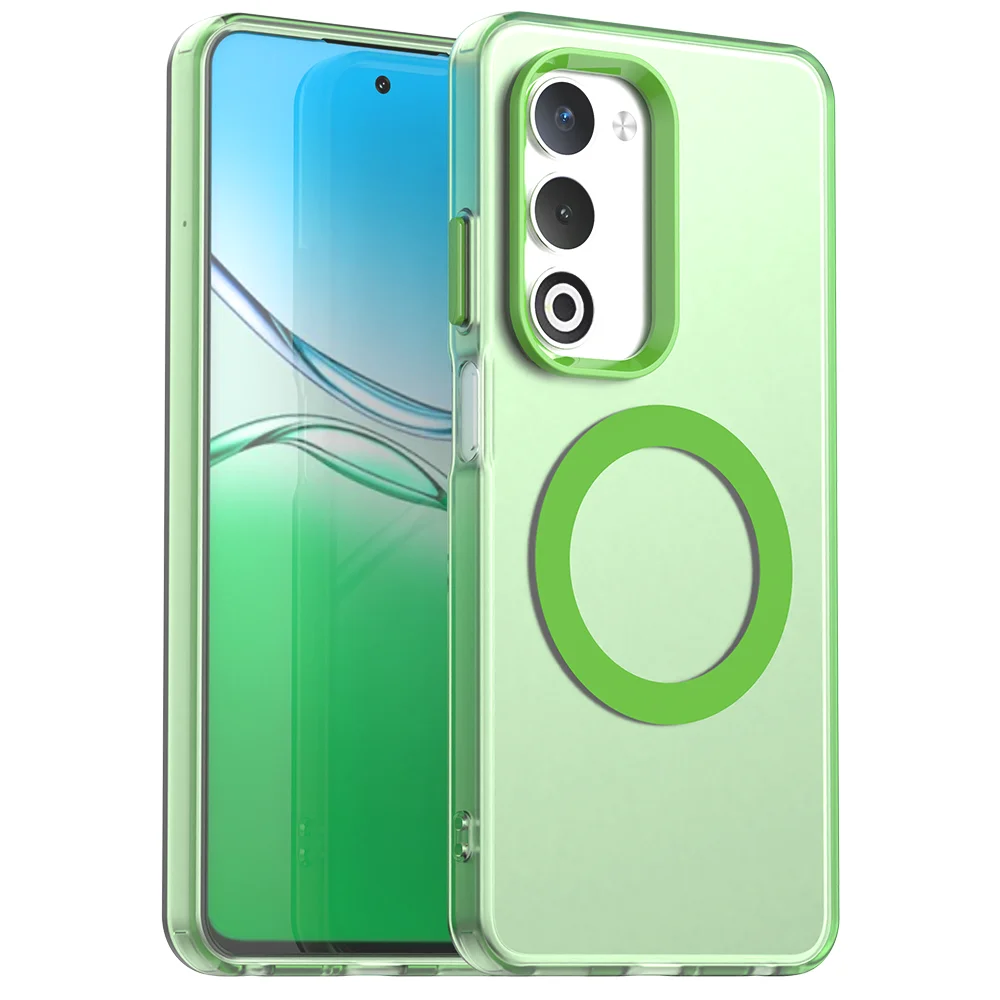 Magnetic Wireless Charging Case with Transparent Candy Color Back Shell