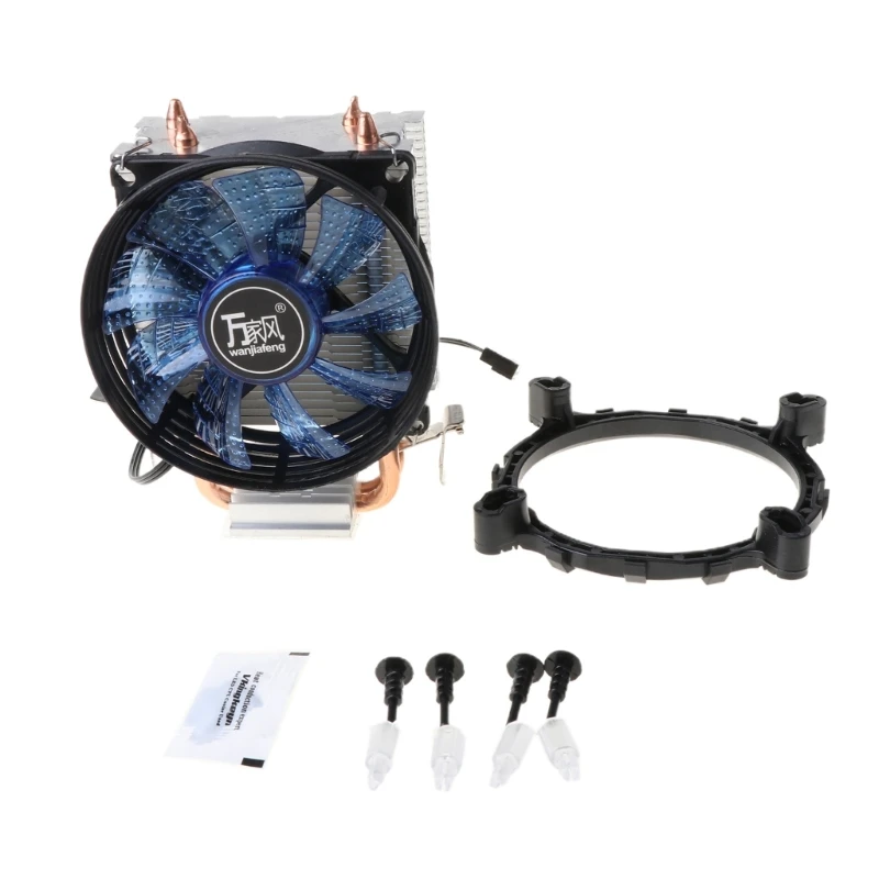 CPU Cooler Master 2 Pure Copper Heat-pipes Fan with Blue Light Freeze Tower Cooling System with PWM Fans