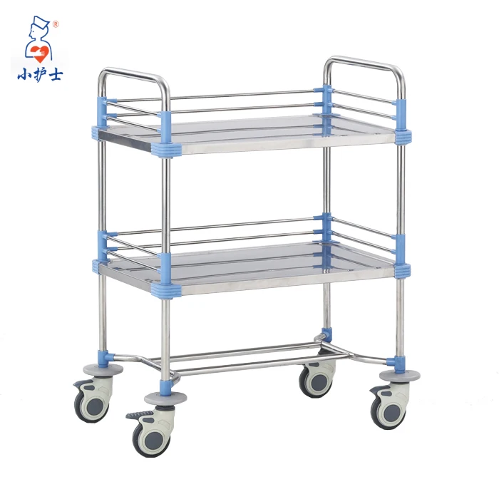 

F-19 cheap Hospital equipment medical trolley, Pukang Medical stainless steel hospital trolleys