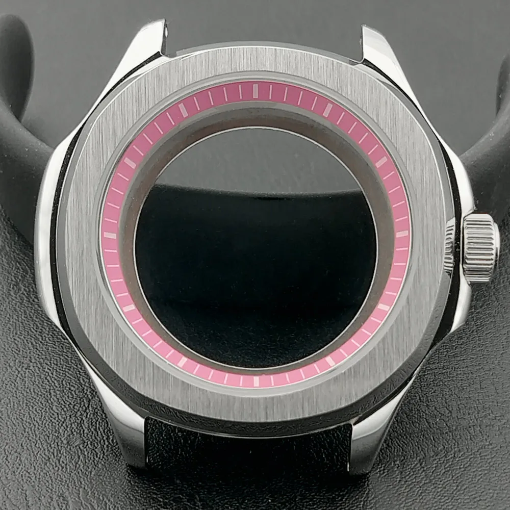 Elegant Men's Watch Case with Sapphire Glass, 39.5mm, 5-Bar Water Resistance, for 28.5mm Dial Accessories