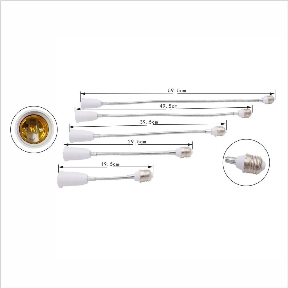 E27 Flexible Led Bulb Base Light-weight Various Sizes Extension Adapter Socket Hardware For LED / Halogen / CFL Bulbs
