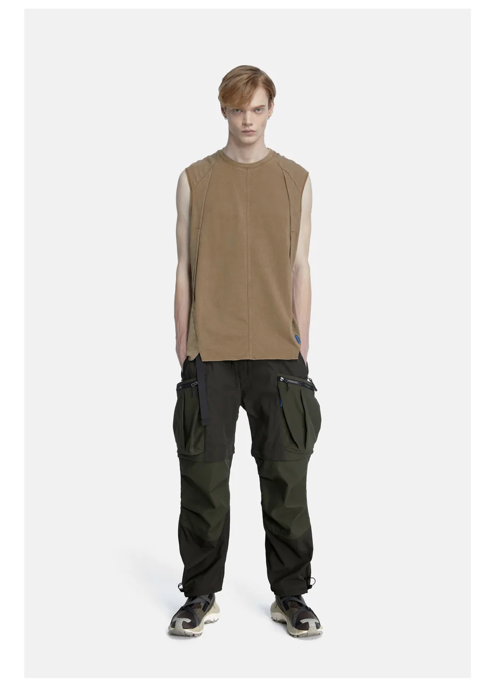 Reindee Lusion 23ss 203 old  texture effects sleeveless t-shirt tanktop 3d cut techwear gorpcore urban outdoor
