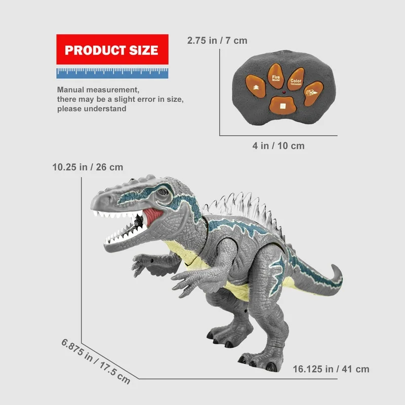 Internet Celebrity Remote Control Dinosaur Spray Raptor Simulated Electric Toy Model Light Sound Walking Spray Children Gift