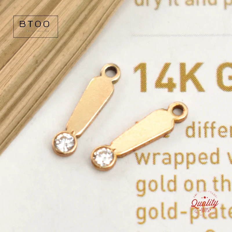 14K Gold Filled Hour Hand Charm Connector Pendant For Bracelet Necklace Earring DIY Jewelry Tarnish Resistant Jewelry Findings