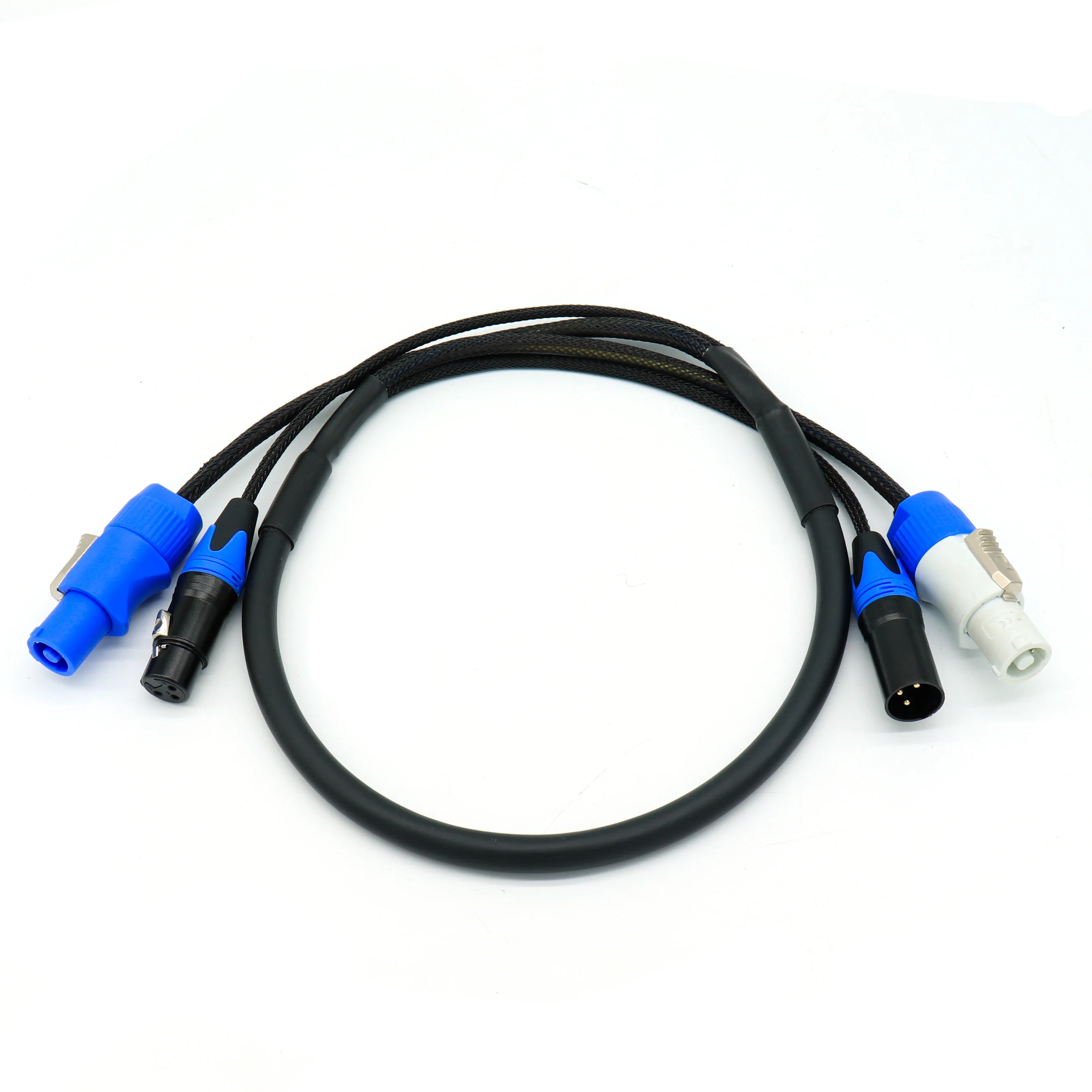 3 pin xlr to blue powercon hybrid combi combo cable powercon to 3pin 5pin dmx power cord extension cord for stage lighting