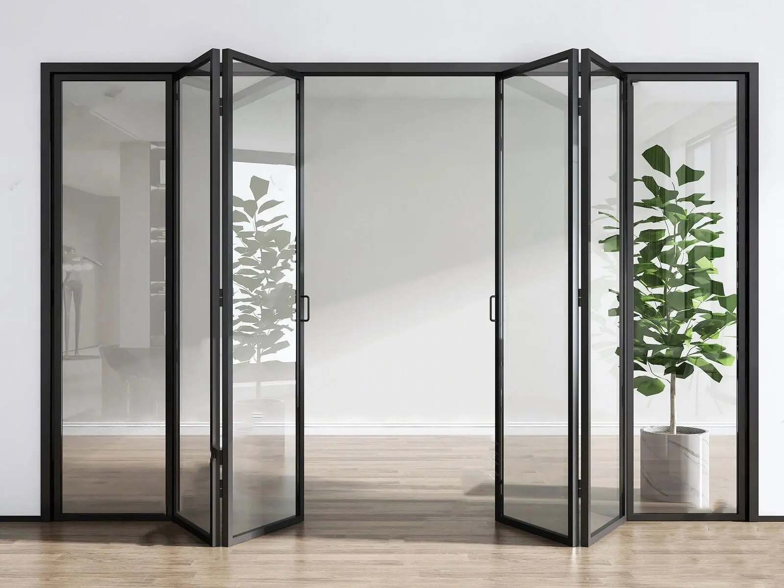 Aluminum Folding Door Latest Design Bifold Door Waterproof Exterior Double Glazing Patio Tempered Glass Accordion Doors