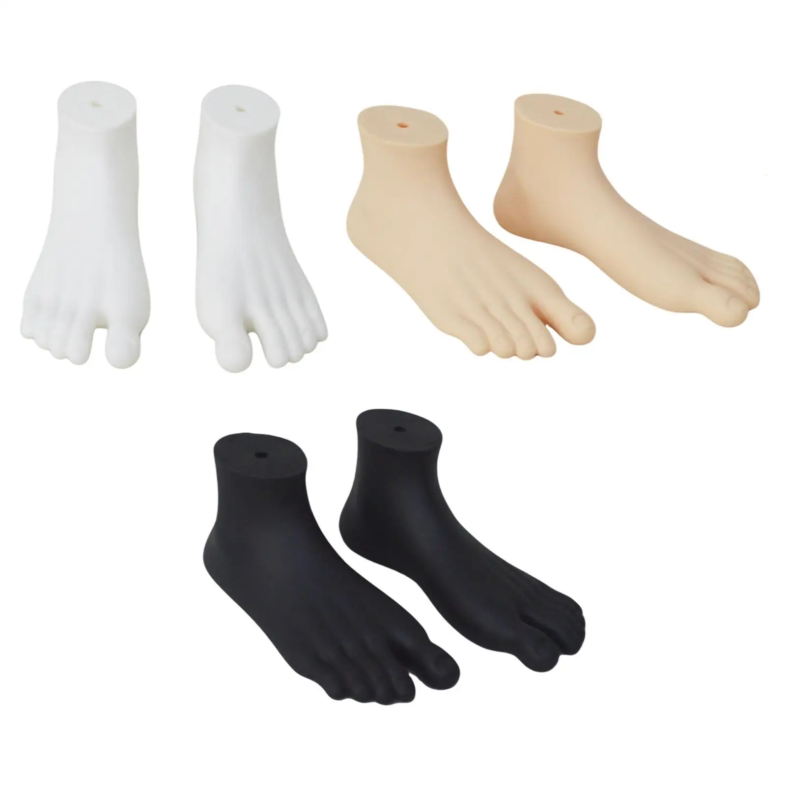 2 Pieces Mannequin Foot Display Model Lifelike Home Foot Forms Sandal Photography Props Showcase Malls Stockings Manikin Feet