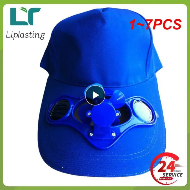 

1~7PCS Five Colors Summer Sport With Fan Free Charging Sun Protection Solar Cotton Hat Sun Visor Baseball Casual Unisex