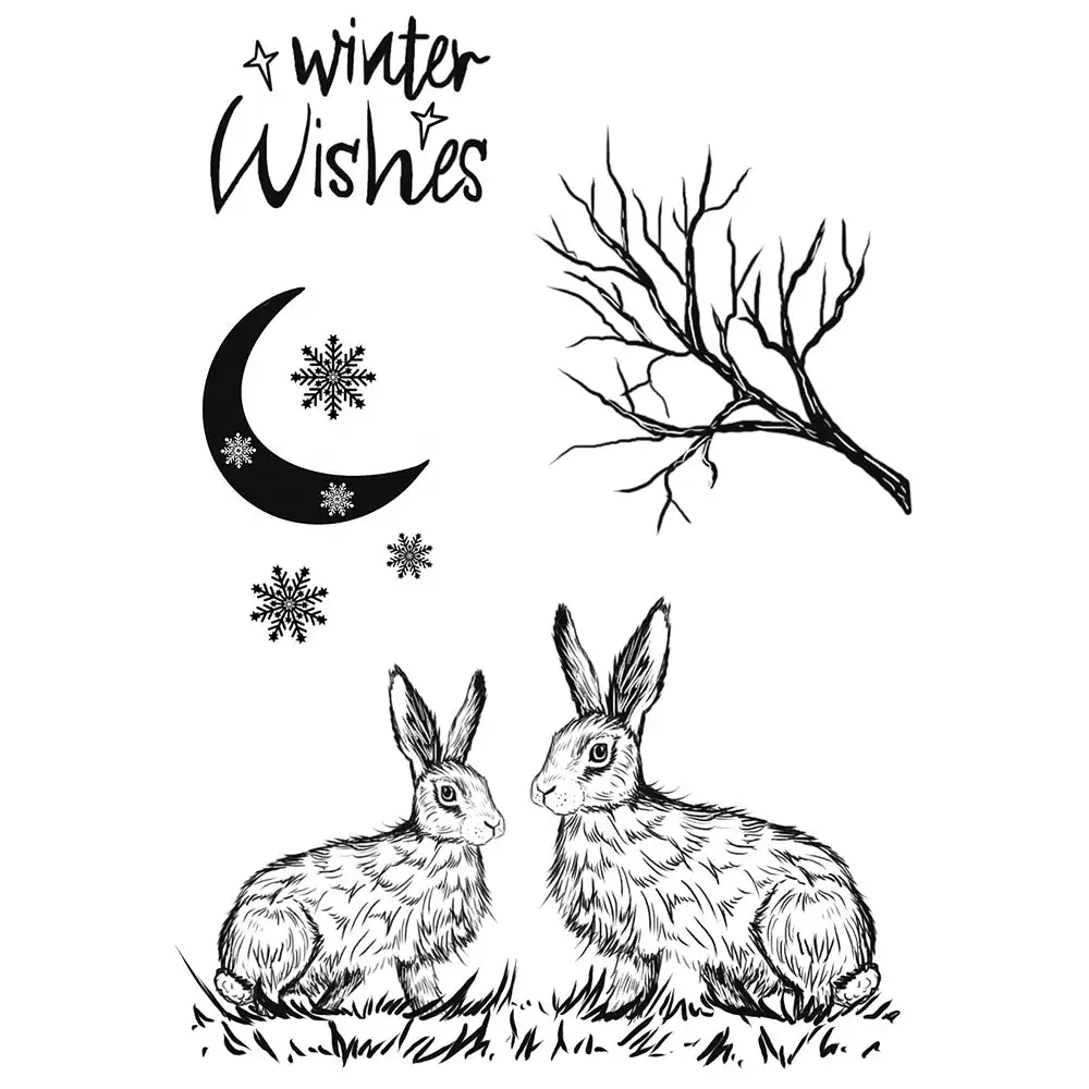

Moonlight Rabbits Metal Cutting Dies/Clear Stamp DIY Card Album Making Scrapbooking Crafts Stencil New 2023