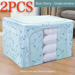 Durable Oxford Cloth Foldable Storage Box & Organizer for Linens (Blue 2pcs)
