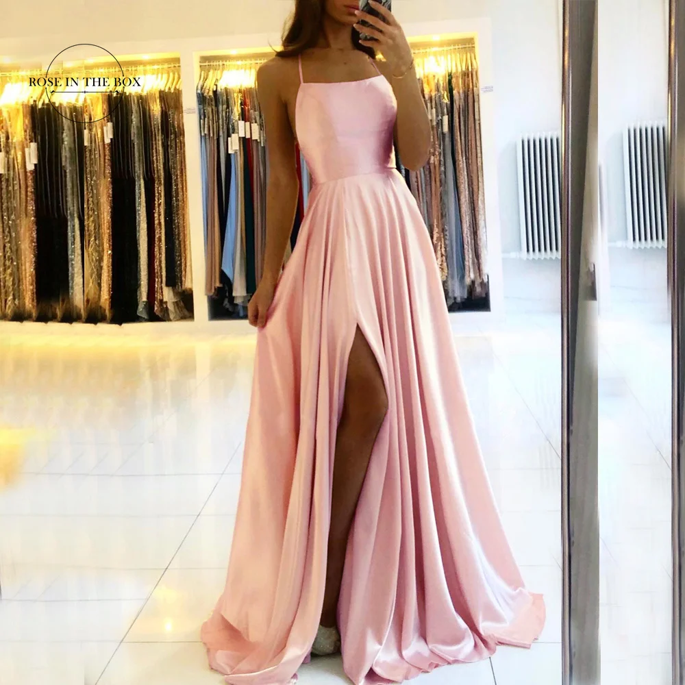 Elegant Burgundy Satin Prom Maxi Dress with Backless Design and Side Slit