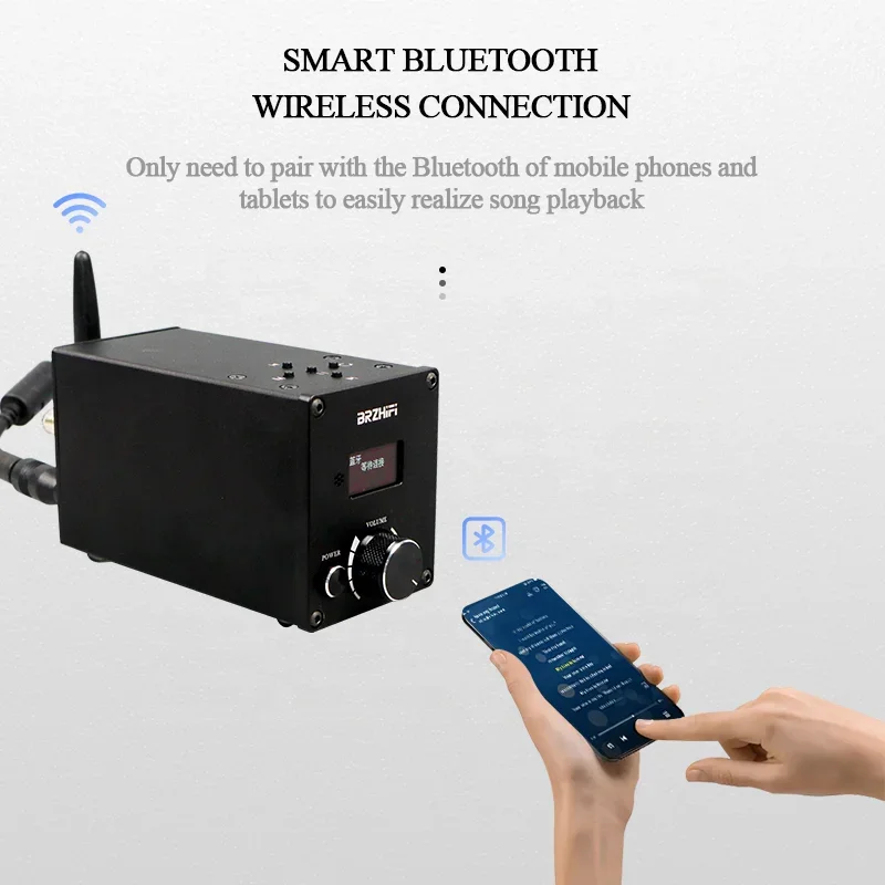 새로운 C50 BT5.0 Infineon MA12070 ES9023 HIFI 게임 카드 디지털 파워 앰프 80W * 2 U 디스크/USB/TF 카드 오디오 파워 앰프
