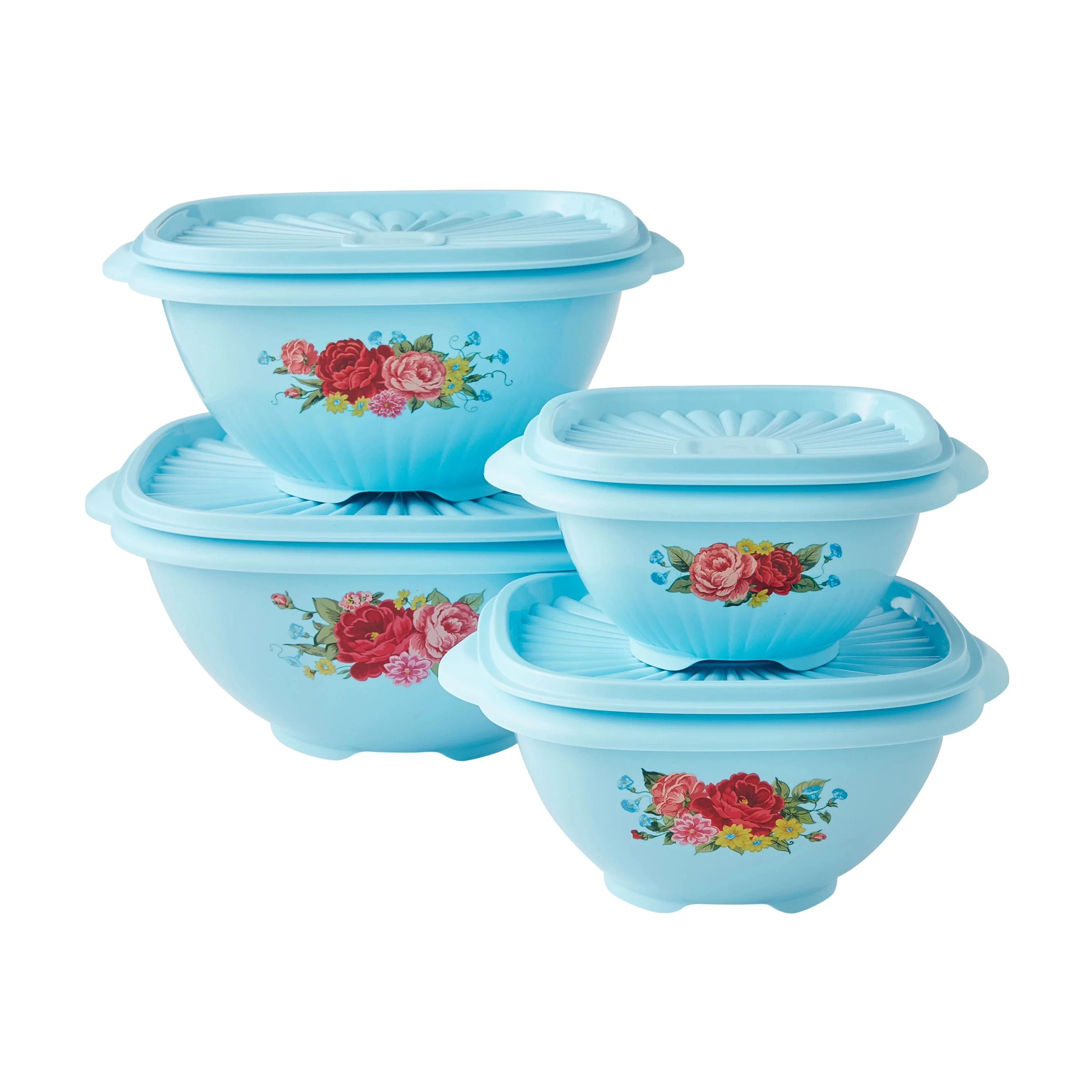 

8 Piece Bowl Set, Sweet Romance, Teal