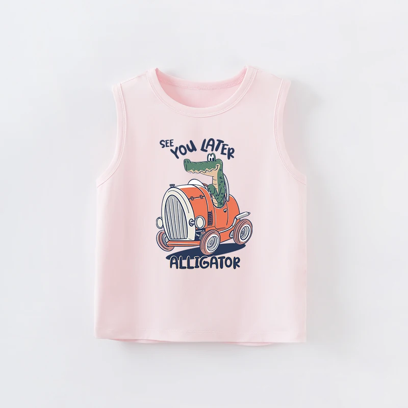 Children Kids Sleeveless Girls Baby Outfit Summer Outdoor Casual Letter Fashion Trendy Lovely Print Clothes Boys