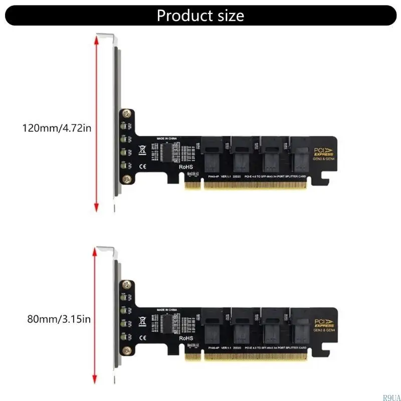 R9UA PCIE4.0 Split Card Stable Sff-8643 Sff-8639 Pcie X16 To Sff-8643 For Expansion Card Portable Mainboard Upgraded