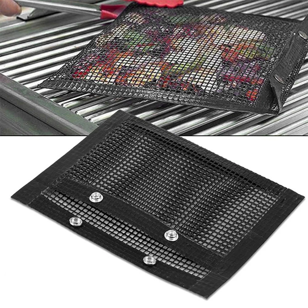 2pcs BBQ Mesh Grill Bags Indoor Outdoor Nonstick Barbecue Grilling