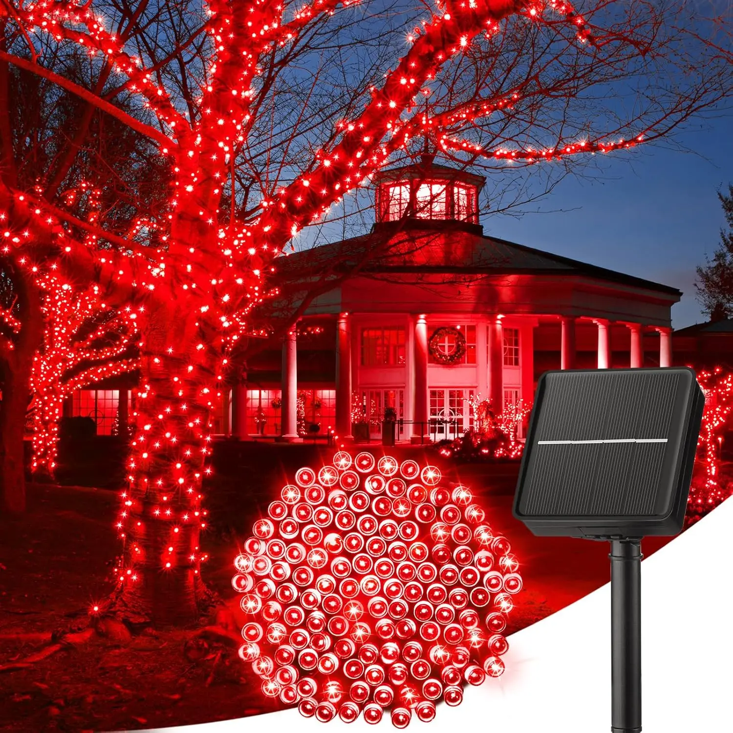 Solar-Powered Waterproof LED Fairy Lights – 100 Lights, 8 Lighting Modes for Outdoor & Indoor Decor