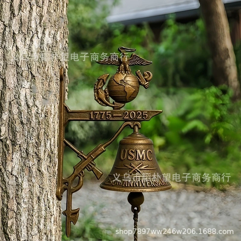레트로 야외 벨 Usmc 250 주년 기념 벨 교수형 정원 벨 벽 마운트 초인종 장식 정문 집 외부 장식