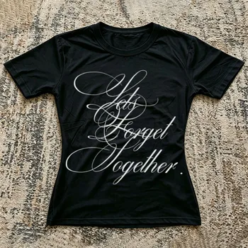 Y2K Harajuku Punk Cool Short Sleeve T-shirt Street Wear Gothic Clothing Round Neck Unique Fashion T-shirt Cleanfit Hip Hop 1