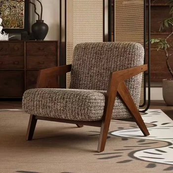 poltrona monoposto poltrona lounge con struttura in legno sedia in tessuto552mm