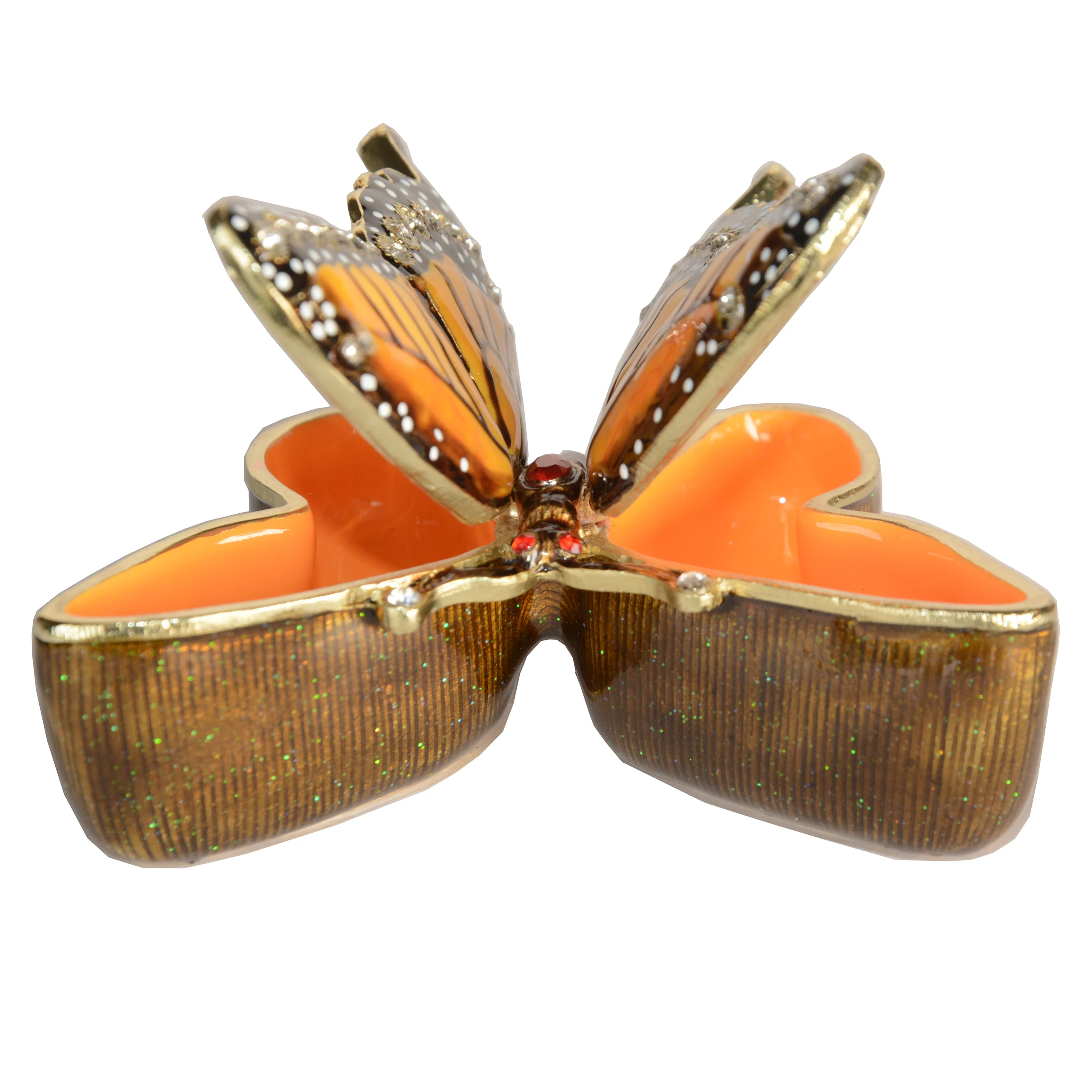 Butterfly Trinket Box, Hinged Enamel, Made with Crystals, Birthday Gifts