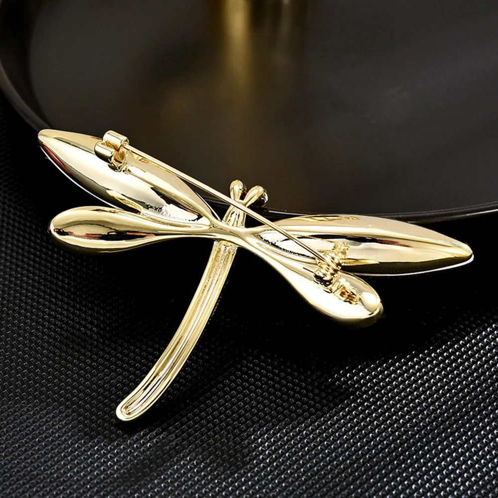 Crystal Vintage Dragonfly Brooches for Women Large Insect Brooch Pin Fashion Dress Coat Accessories Cute Jewelry