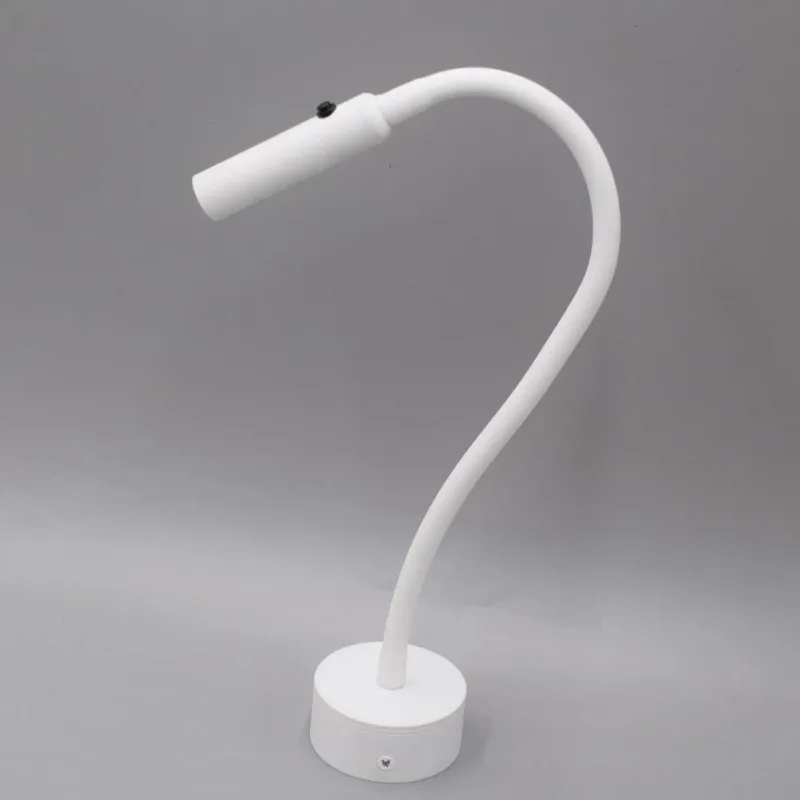 Led Bedside Wall Light Rotatable Flexible Spotlight Living Room Study Reading Lamp Hose Surface Mounted Sconce Night Light 220V