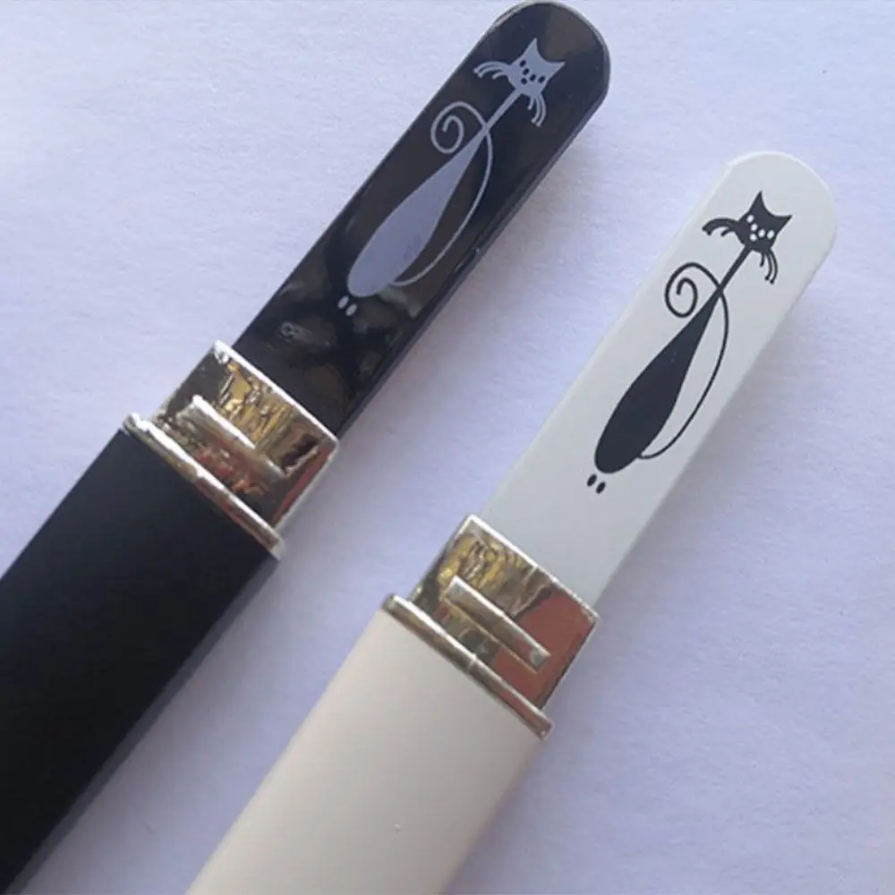 Black White Nail Salon Beauty Tools Cat Pattern Manicure Device Nail Tools Nail Art Buffer Files Nail File With Case