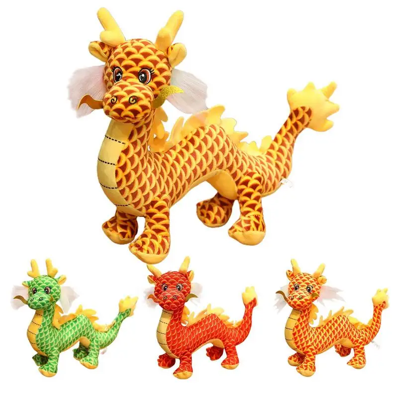 

Плюшевый дракон, китайский дракон, плюшевый 2024, мягкая игрушка-животное для детской вечеринки, талисман с китайским знаком зодиака