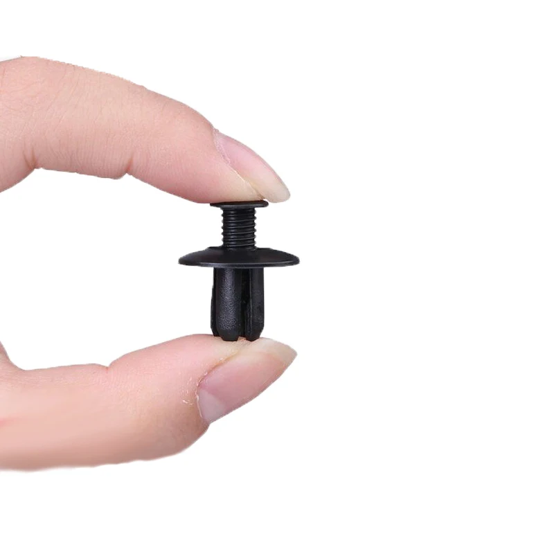 100pcs 8mm Black Universal Type Plastic Expansion Rivets Tree-Shaped  Fasteners Mudguard Spike Clip