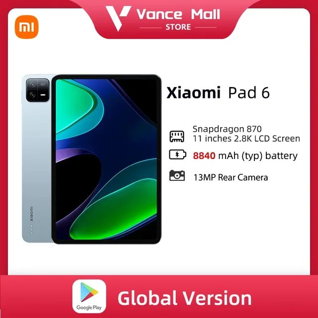 Global Version Xiaomi Pad 6 8GB 128GB/256GB Snapdragon 870 Processor 144Hz  WQHD + 8840mAh 33W Fast Charging Tablet - AliExpress