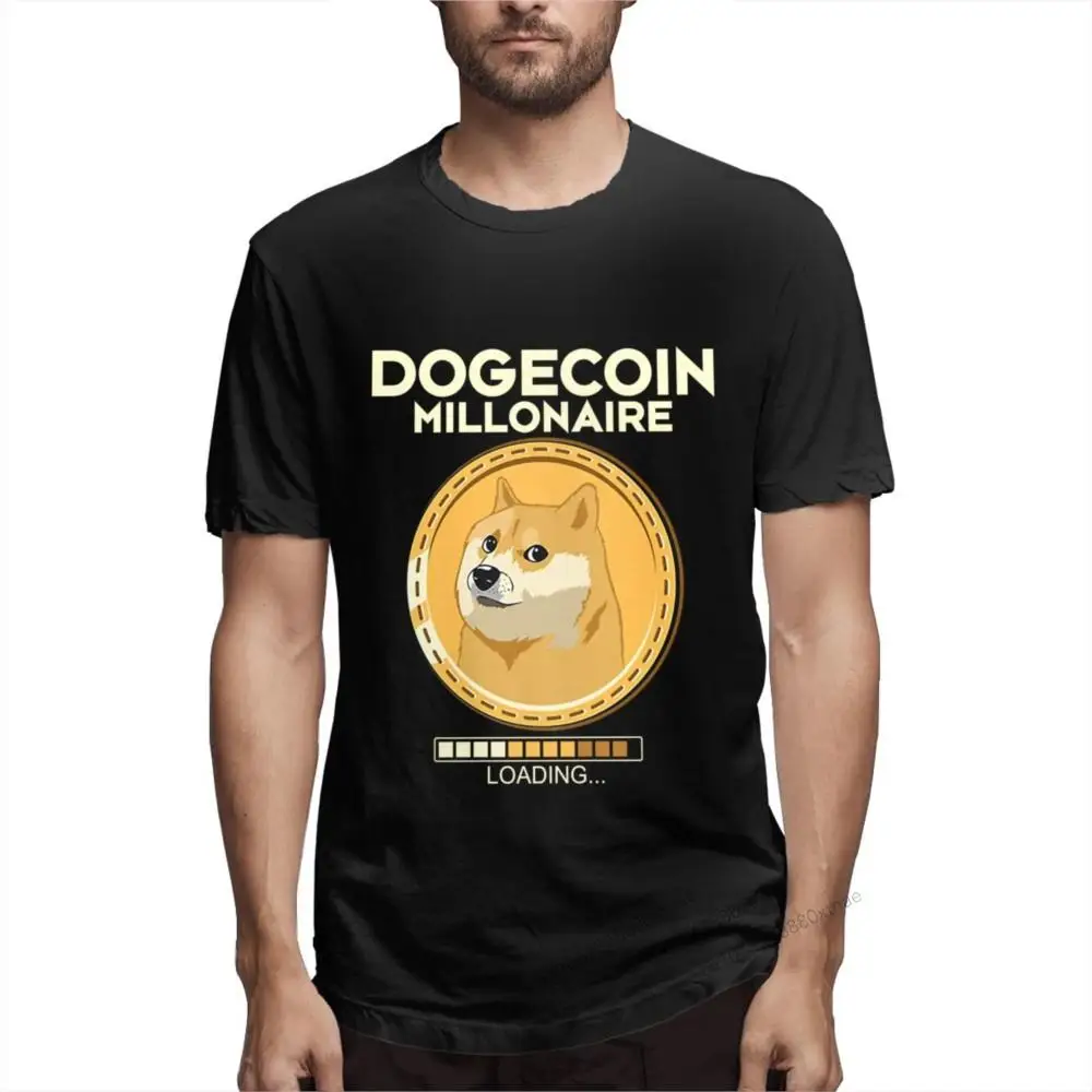 

Dogecoin Millionaire Loading Funny Cryptocurrency Pullover Hoodie Men Unique Tees Short Sleeve Round Collar Printed T Shirt