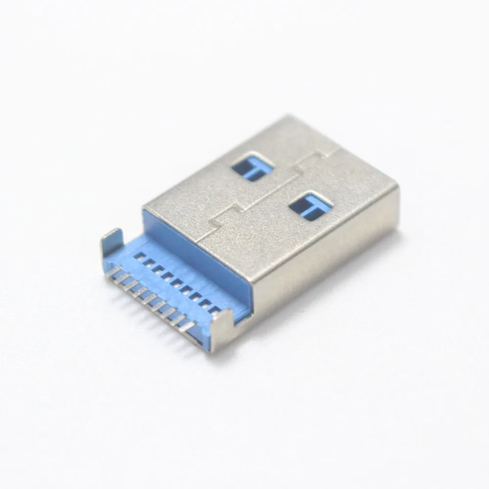 10pcs USB3.0 9P AM USB A 수 플러그 USB Type-A 인터페이스 SMD 용접 파란색 커넥터