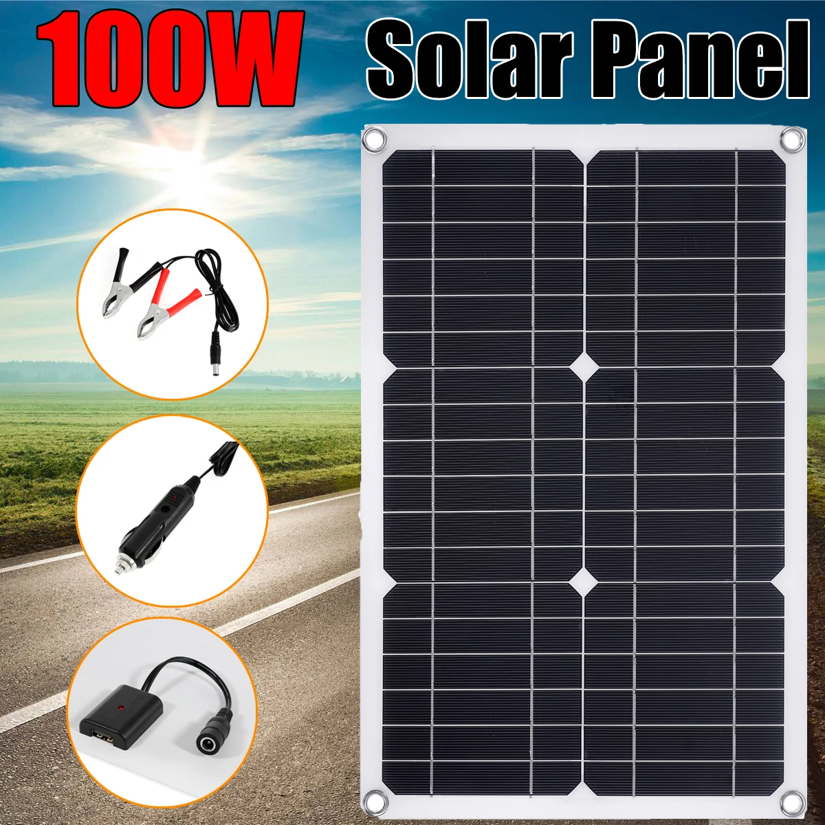 100W-12V-Solar-Panel-Single-Dual-USB-Port-Off-Grid-Solar ...