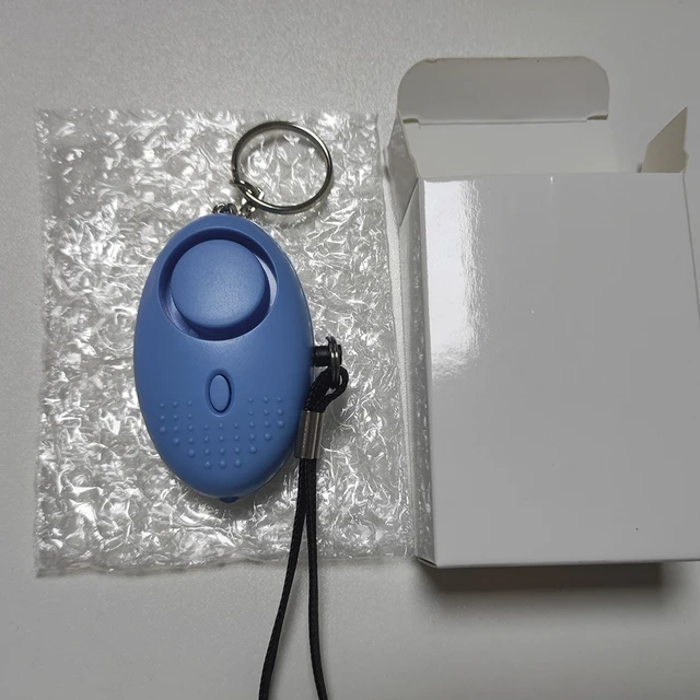 Portable Self Defense Alarm 130DB Personal Security Alarm Keychain With LED Lights Emergency Safety Alarm For Women, Men, Child light blue