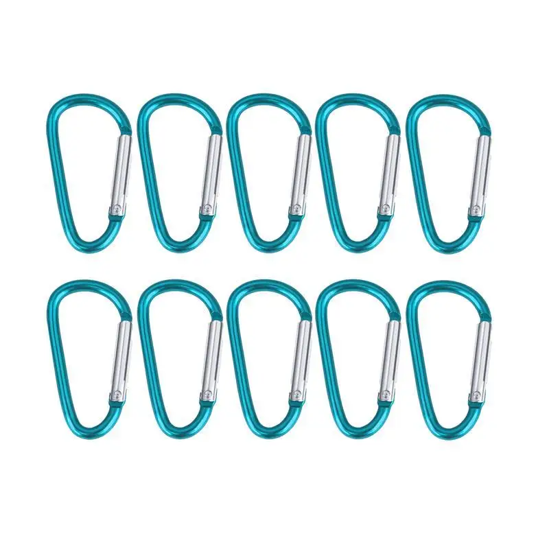 Mosquetones En D De Aluminio – Pack De 10, Multicolor, Ideales Para Senderismo Y Outdoor