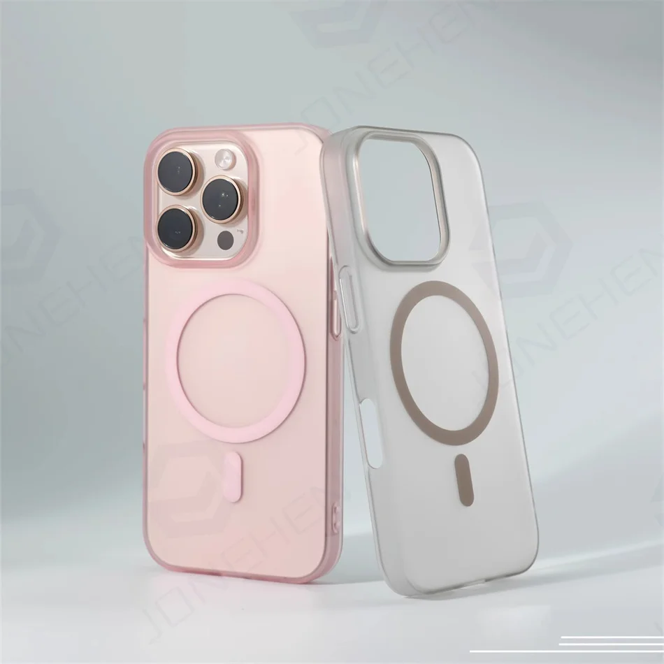 Desert Gold Matte Clear Ultra Thin Magnetic Wireless Charging Case