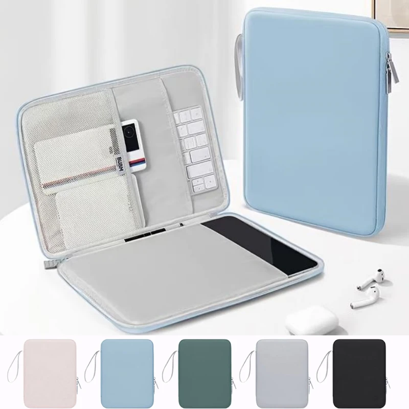 Shockproof Tablet Bag Sleeve with Multi-Pockets - Portable Handbag Cover for 10.9 to 12.9 Inch Devices