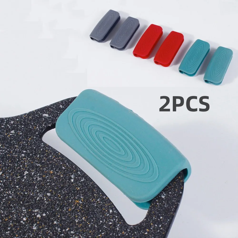 2Pcs Silicone Pan Handle Cover Heat Insulation Covers Pot Ear Clip Non 슬립 Steamer Casserole Pan Handle Holder kitche