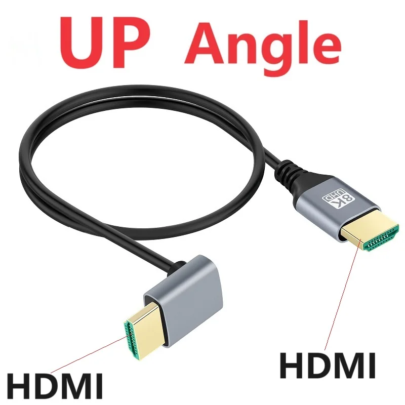 Ultra High-Speed 8K HDMI Cable with 90-Degree Design, 48Gbps, HDR, eARC, ARC, HDCP