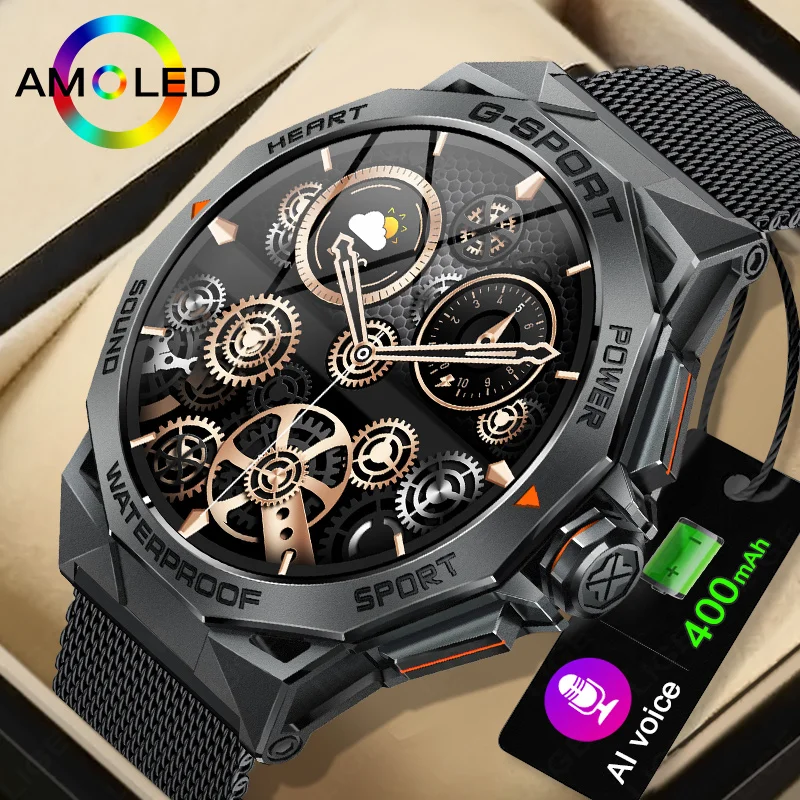 

LIGE 1.43 inch AMOLED Screen Smart Watch Men 400mAh Large Battery Bluetooth Call Smart Bracelet Blood Pressure Sports Smartwatch