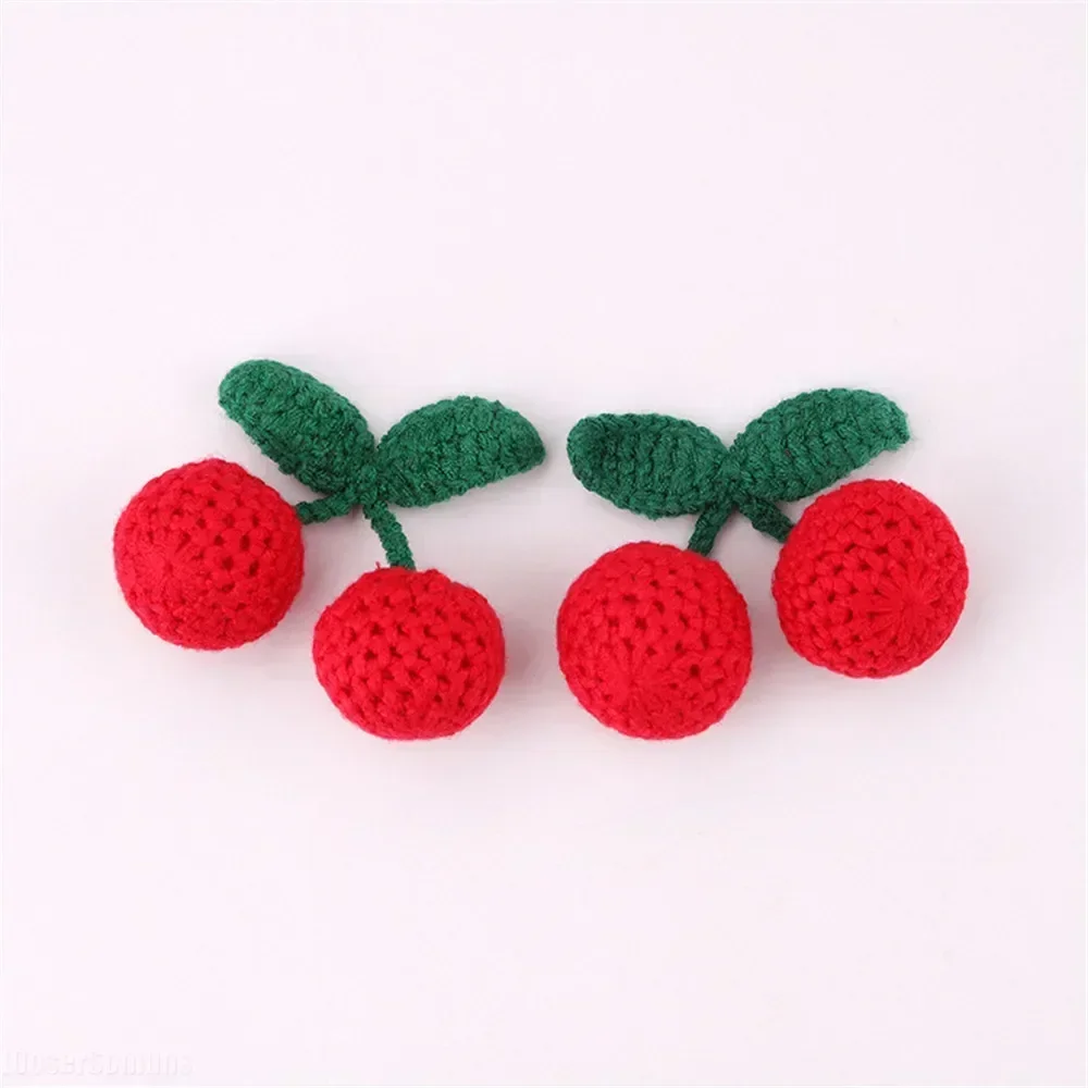 Knitted Woolen Yarn Cherry Hook Weaving DIY Ornaments Craft Supplies Clothing Hat Shoe Key Chain Earring Decor Pendant 20Pcs knitting supplies knitting material weaving tools