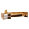 Wood Desk Organizer Home Office Desktop Storage Drawer Computer Holder With Lock 2