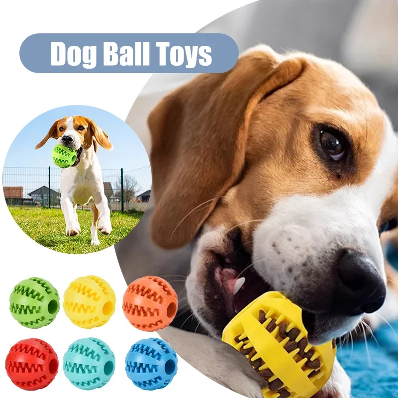 

Dog Ball Toys Small Dogs Interactive Toy Elasticity Puppy Chew Toy Tooth Cleaning Rubber Food Ball Toy Pet Stuff Accessories