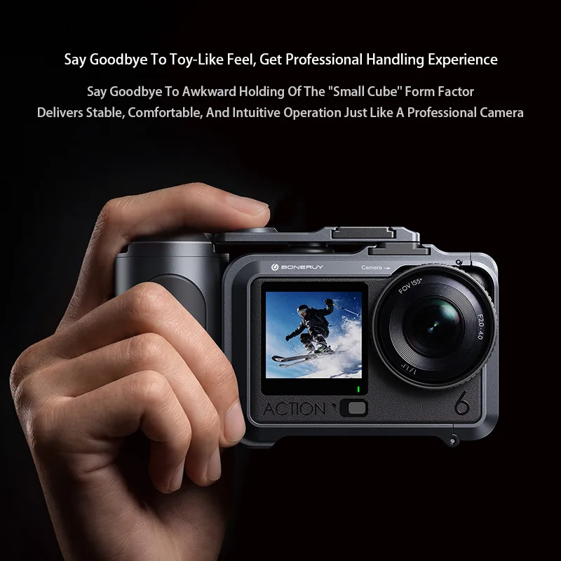 DJI 오즈모 액션 6 알루미늄 카메라 케이지 마그네틱 마운트 모듈형 케이스 콜드슈 그립 1/4 삼각대 확장 프레임