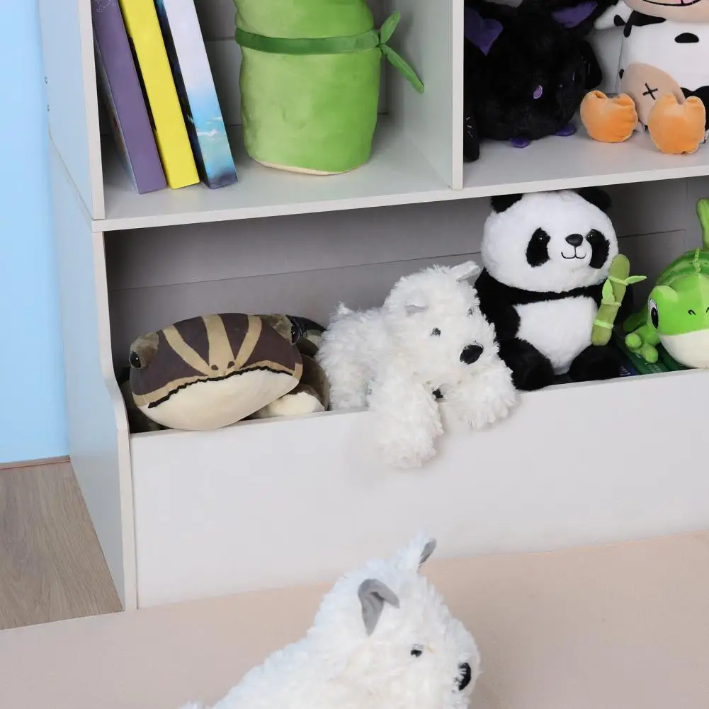 4-Tier Storage Bookcase, Kids Bookshelf, Large Wooden Open Book Shelf, Floor Standing Toy Organizer and Storage Cabinet 4