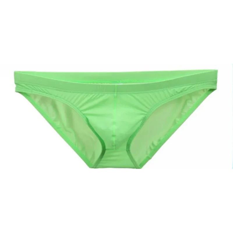 CLEVER-MENMODE Men's Ice Silk Panties Sexy Ultra Thin Underwear Men Translucent Low Waist Briefs Penis Pouch Underpants Male