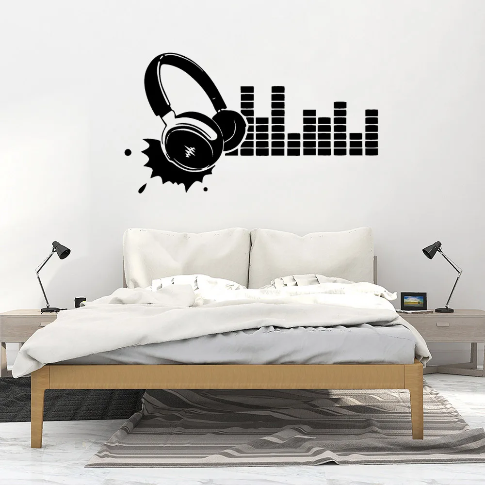Fun Earphone Wall Decal Art Vinyl Sticker